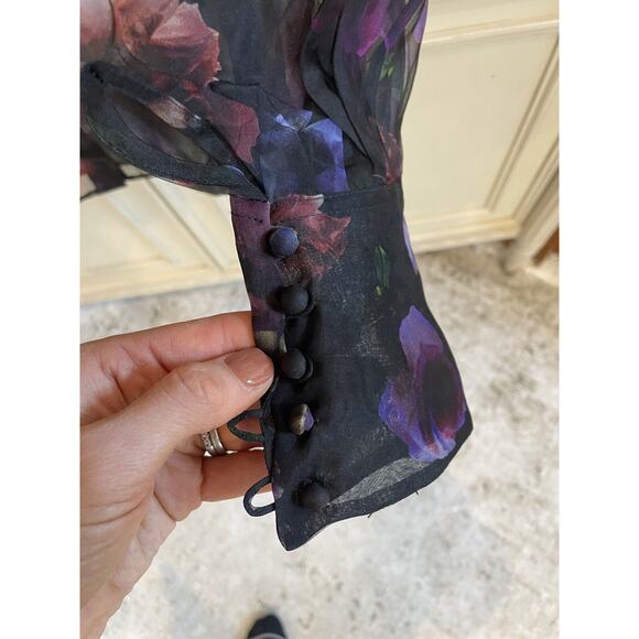 NWT $300 Equipment Boleyn 100% Silk Sheet Floral Button Front Blouse Small - Picture 7 of 13
